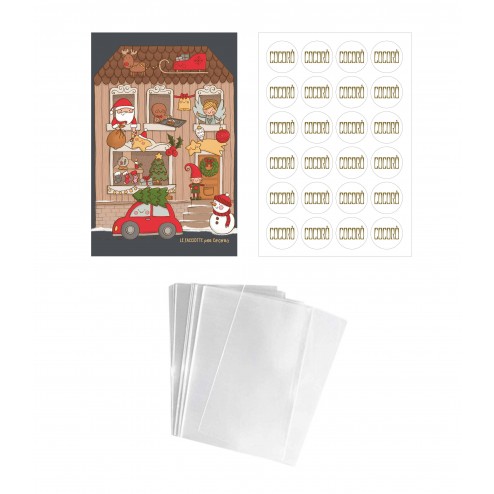 Christmas-themed cookies packaging set 24 pcs                                                             