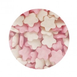 Sugar Decorations - Mix Pink White Stars 